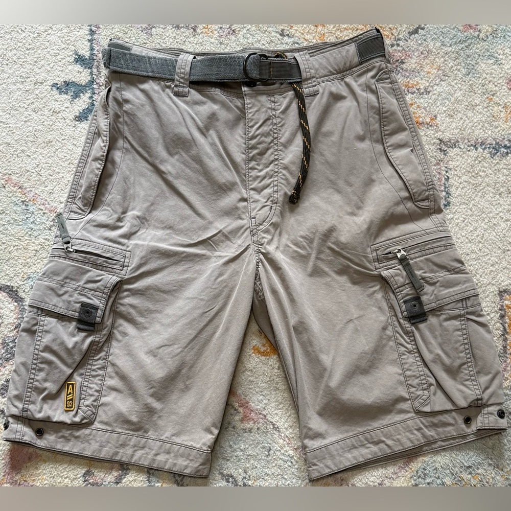 Abercrombie Fitch Men’s 30 Vintage Khaki Cargo Shorts Military Tan Baggy Y2K